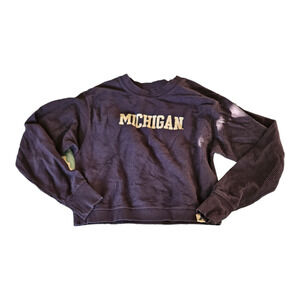 Unwind by League Blue Medium Long Sleeve Michigan Pullover Sweater